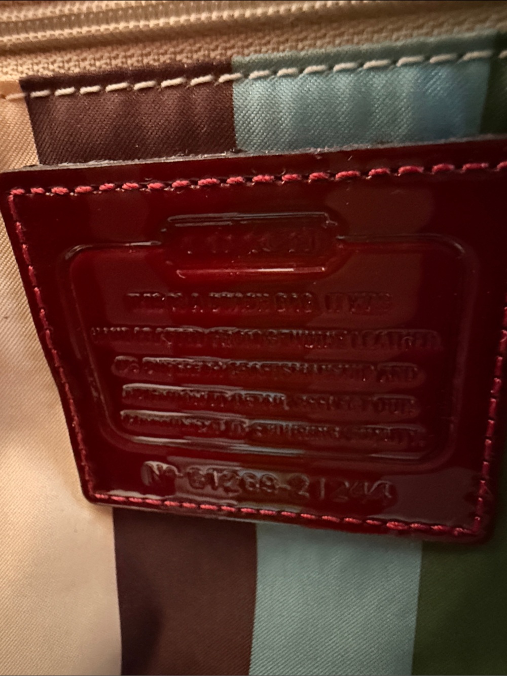 Coach Willis Top Handle Handbag in Crimson Red Patent Leather - Picture 12 of 15